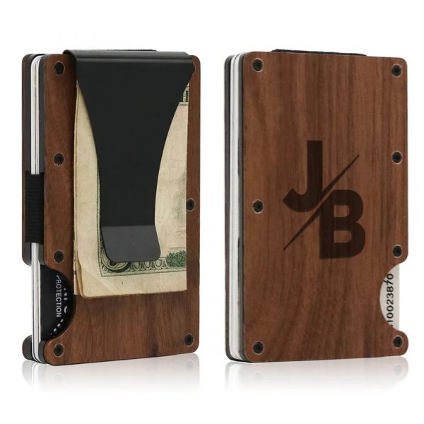 Walnut card holder
